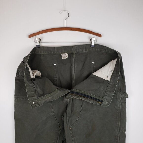 Carhartt Double Knee Work Pants B136 MOS USA Made Green Duck Canvas Size 44 x 30 - Picture 12 of 12